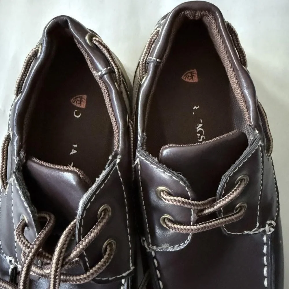 Deer Stags Jay Boat Shoes Boys kids 1.5 Brown Excellent Nautical Mesh Casual